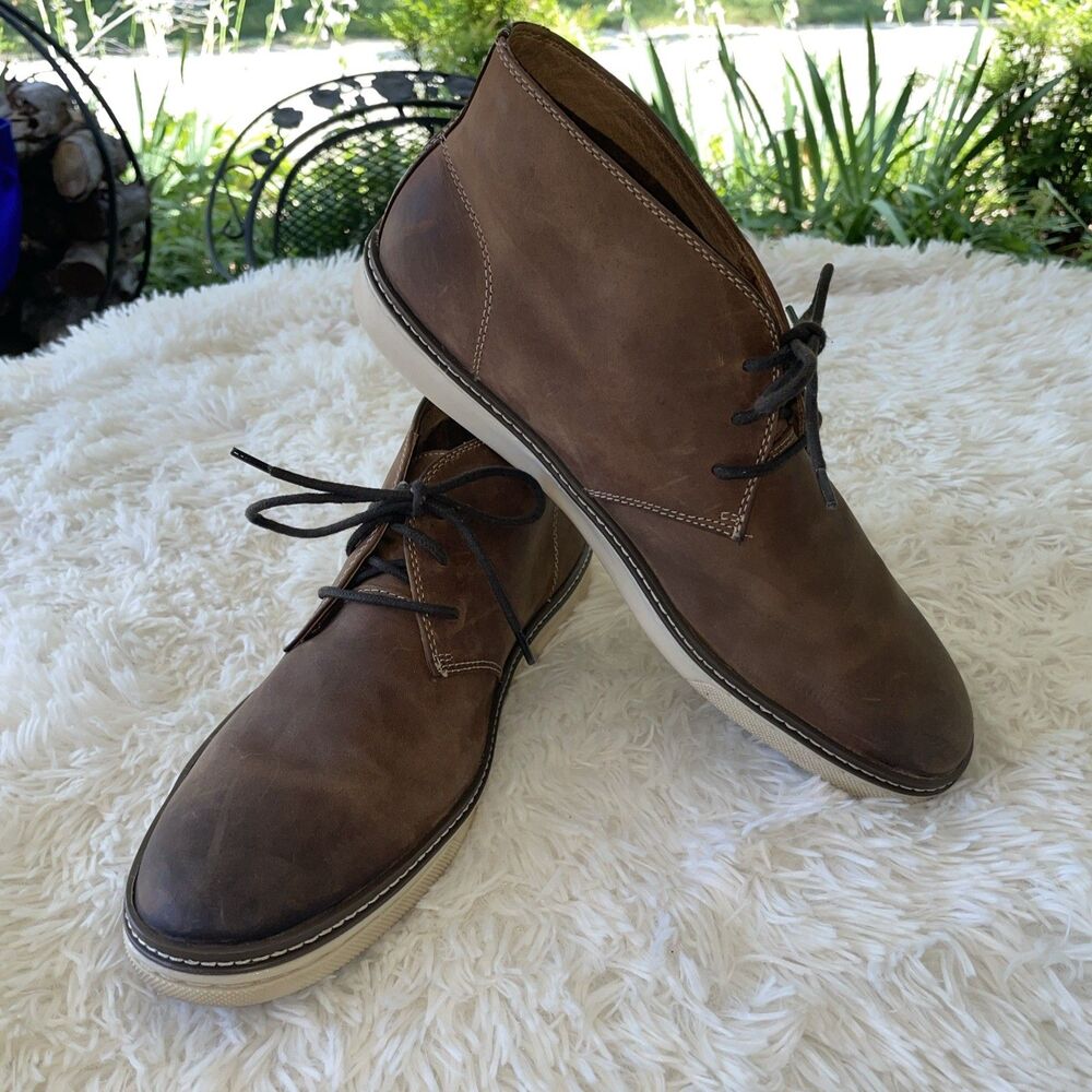 Johnston & Murphy Men's 12M Brown Leather Chukka Boots Casual J&M 25-3850